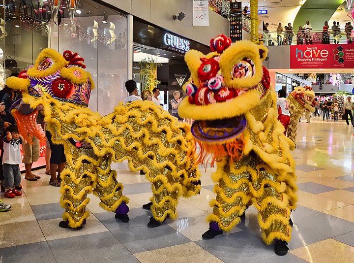 Enjoy your weekend with a lion dance